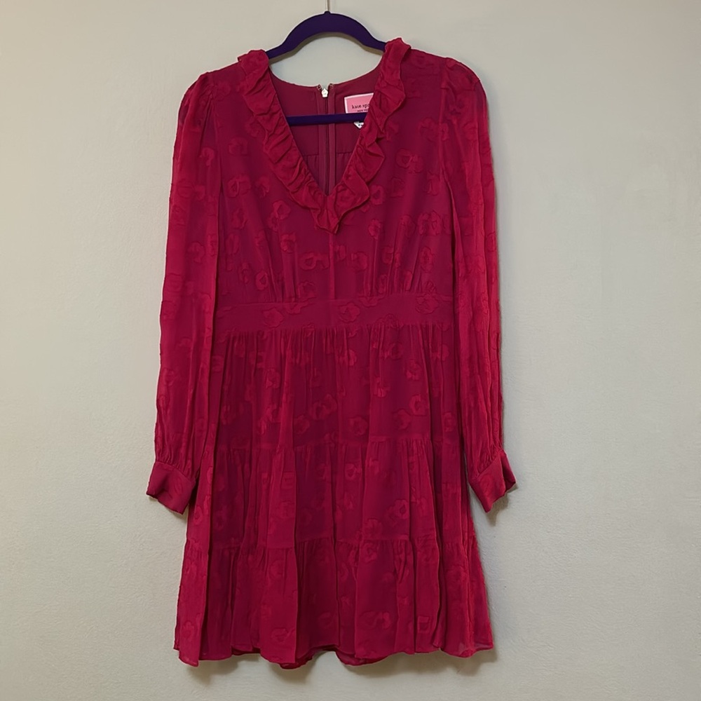 Kate Spade pink dress, long sleeves, size S